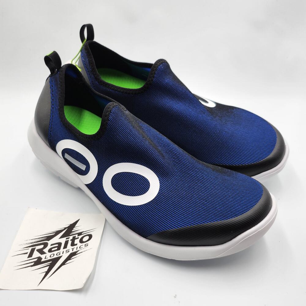 Mens Size 10 OOFOS Recovery Shoes OOmg Sport Low Top Slip On Navy White 5085